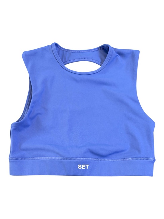 SET Active Other - SET Active Sportysleeve Bra Periwinkle Blue High Neck Cutout Crop Tank M